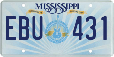 MS license plate EBU431