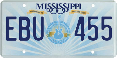 MS license plate EBU455