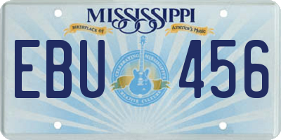MS license plate EBU456