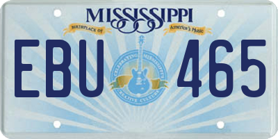 MS license plate EBU465