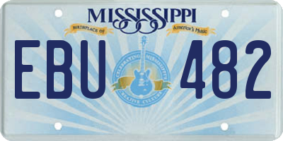MS license plate EBU482