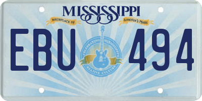 MS license plate EBU494
