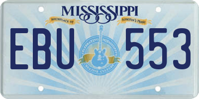 MS license plate EBU553