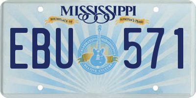 MS license plate EBU571