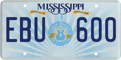 MS license plate EBU600
