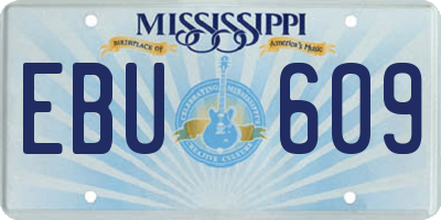 MS license plate EBU609