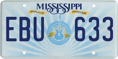 MS license plate EBU633