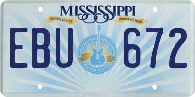 MS license plate EBU672