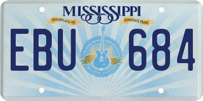 MS license plate EBU684