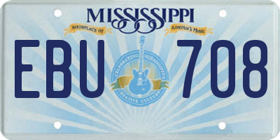 MS license plate EBU708