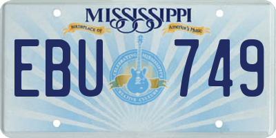 MS license plate EBU749