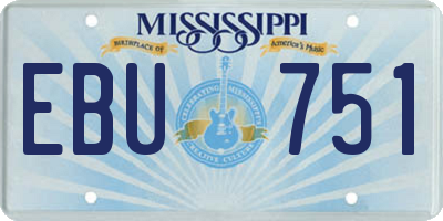 MS license plate EBU751
