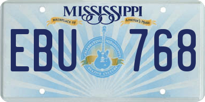 MS license plate EBU768