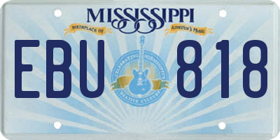 MS license plate EBU818