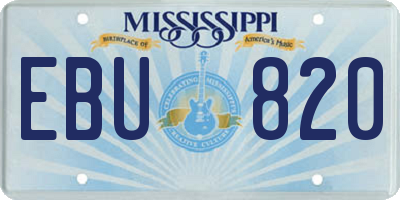 MS license plate EBU820
