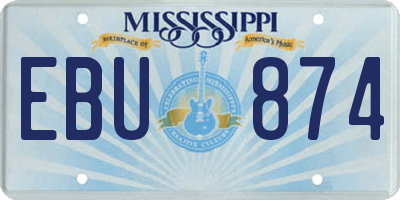 MS license plate EBU874