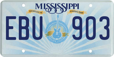 MS license plate EBU903