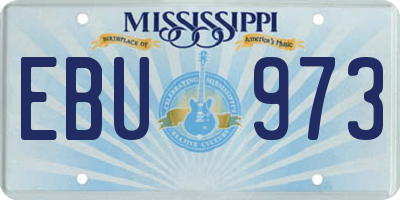 MS license plate EBU973