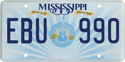 MS license plate EBU990