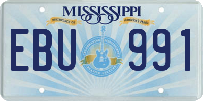MS license plate EBU991