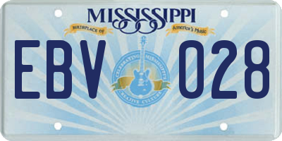 MS license plate EBV028