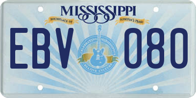 MS license plate EBV080