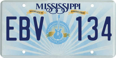 MS license plate EBV134
