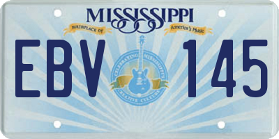 MS license plate EBV145