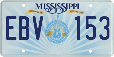MS license plate EBV153