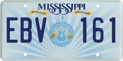 MS license plate EBV161