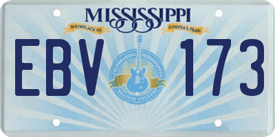 MS license plate EBV173