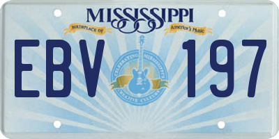 MS license plate EBV197
