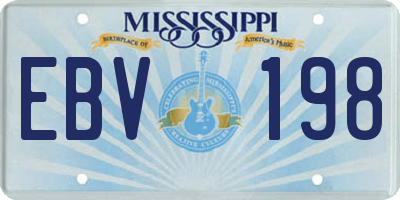 MS license plate EBV198