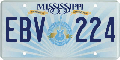 MS license plate EBV224