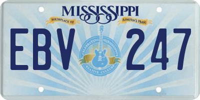 MS license plate EBV247
