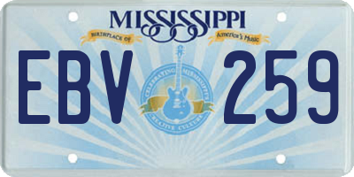 MS license plate EBV259