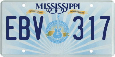 MS license plate EBV317