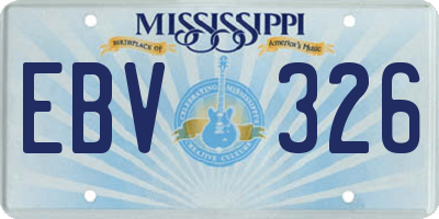 MS license plate EBV326