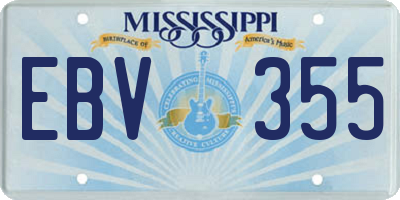 MS license plate EBV355