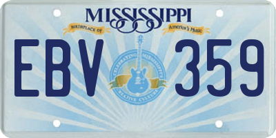 MS license plate EBV359