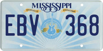 MS license plate EBV368