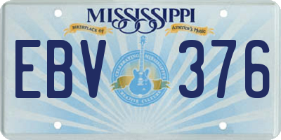 MS license plate EBV376