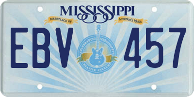 MS license plate EBV457