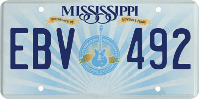 MS license plate EBV492