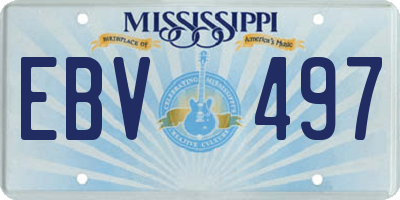 MS license plate EBV497