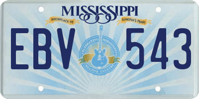 MS license plate EBV543