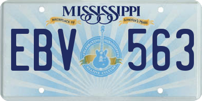 MS license plate EBV563