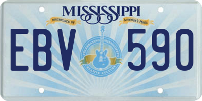 MS license plate EBV590
