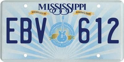 MS license plate EBV612