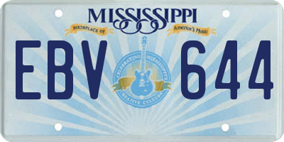 MS license plate EBV644